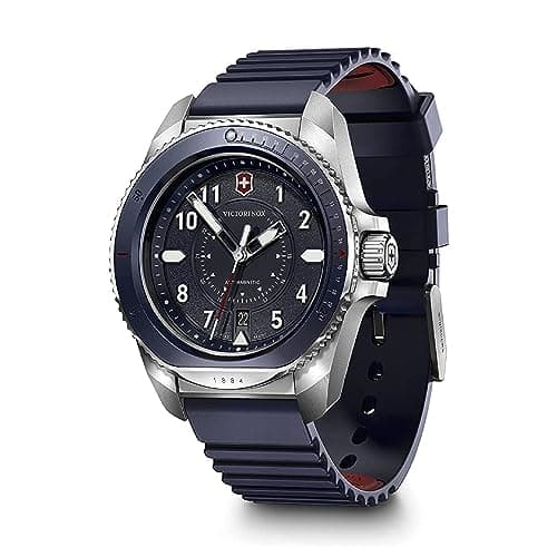 Image of Victorinox Men’s Watch Journey 1884 Ø 43 mm, Swiss Made, Analogue Quartz, Water-Resistant up to 200 m, Rubber Strap, Blue