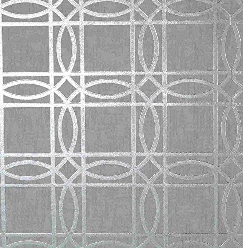 Image of Arthouse Geo Grey Silver Kiss Foil Wallpaper