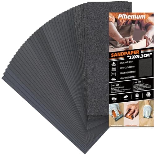 Image of 36 Pcs Sandpaper 120-3000 Grit Wet and Dry Sandpaper Sheets, 9 x 3.6 Inch Sand Paper Pack for Wood Furniture, Walls, Metal, Automotive Polishing & Finishing