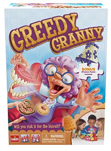 Image of Goliath Greedy Granny - Take The Treats Don't Wake Granny Game - Includes a Fun Colorful 24pc Puzzle, Multi Color, 7.5 x 4.92 x 10.5 inches