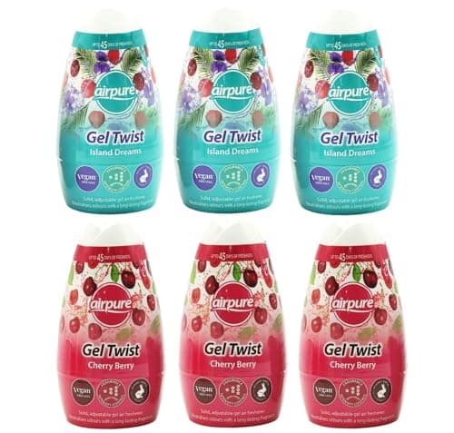 Image of Airpure Gel Twist Air Fresheners 226g (6 Pack) Adjustable Solid Air Freshener, Up to 45 Days Freshness (6 Mixed)