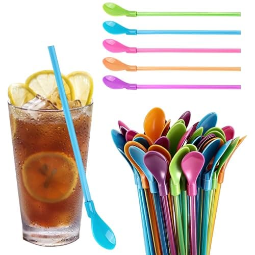 Image of 25 Pcs Slushie Straws, Dual Function Design of Slushy Cup, Perfect for Smoothies and Cocktails, 24 cm, Ideal for Party Organisers and Restaurant Service