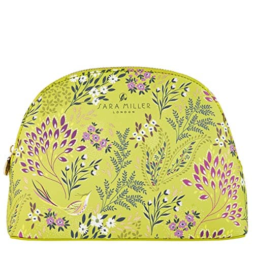 Image of Sara Miller London Wash Bag, Green Medium Toiletry, Cosmetic or Makeup Beauty Essentials Organiser, Zip Closure, Travel Size, Vegan and Cruelty Friendly, Gift for Her