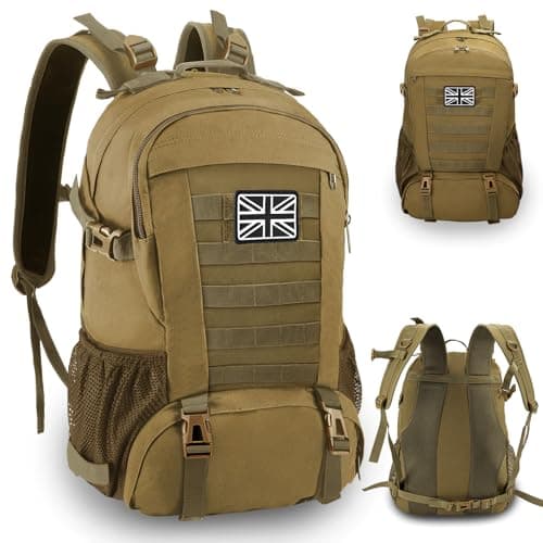Image of Jueachy Military Tactical Backpack 35L Army Assult Camouflage Hunting Rucksack Molle Waterproof 3 Day Large Rucking Backpack for Outdoor Sports Trekking Hiking Travel Camping