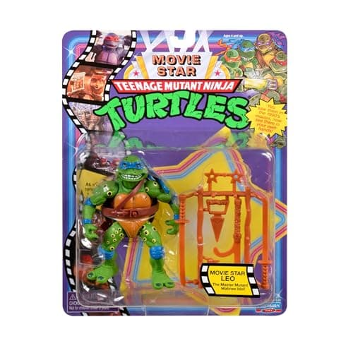 Image of Teenage Mutant Ninja Turtles CLASSIC 1991 Movie Star Turtle Leo in special movie styling package with signature weapon accessories. Ideal present for Turtles Fans!