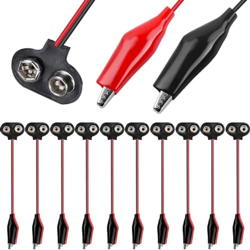 Image of HAAMNING7 10 PCS 9V Battery Snap Connector to Dual Alligator Clips Cable for LED Lighting Device DIY Car RC Robot Power Supply