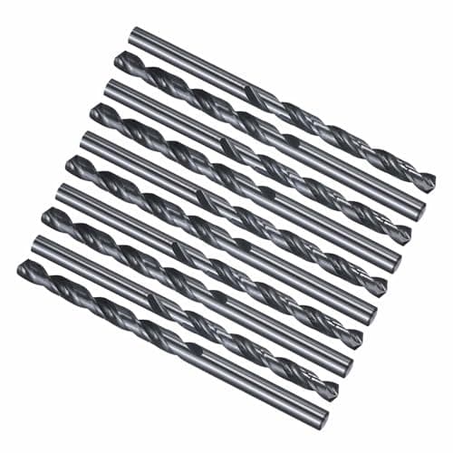 Image of Kozelo 10pcs Drill Bit - [4.8mm Diameter] 3/16" M35 5% Cobalt HSS Cutting Tool for Machining Hard Metal Steel Woodworking Handicraft Use, 135° Cutting Angle Black