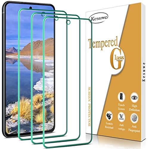 Image of Kesuwe [3 Pack] Screen Protector for Samsung Galaxy S21 FE 5G, 9H Hardness Tempered Glass, 0.33mm Ultra Transparent, Anti Scratch, Anti Fingerprints, Bubble Free, Easy to Install