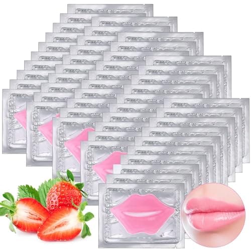 Image of ausurme 25PCS Lip Mask Sheet,Collagen Crystal Lip Masks,Pink Lip Care Pads Mask for Moisturizing Nourishing,Anti-Aging & Anti-Wrinkle,Lip Gel Patches Pads for Dry Lip,Remove Dead Skin