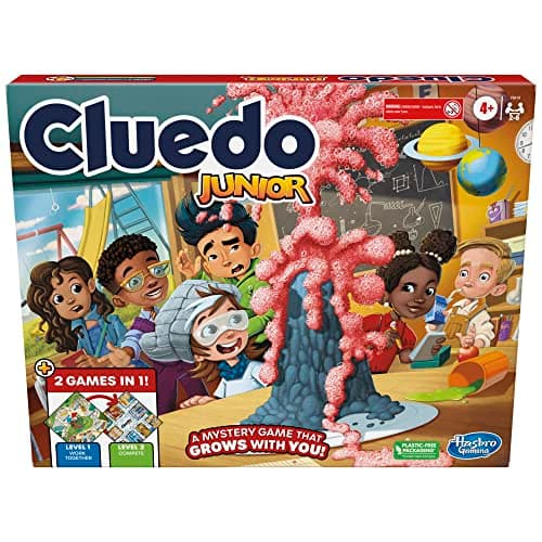 Image of Hasbro Gaming Cluedo Junior Board Game, Reimagined Classic for 2-6 Players, Detective Games for Boys and Girls, 2 in 1 with 2-sided Gameboard, Fun Toy