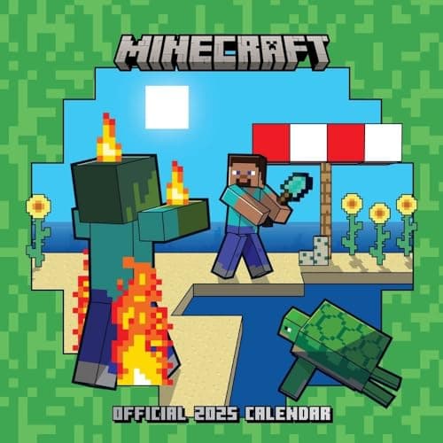 Image of 2025 Calendar Minecraft Month to View Microsoft Square Calendar Official Product