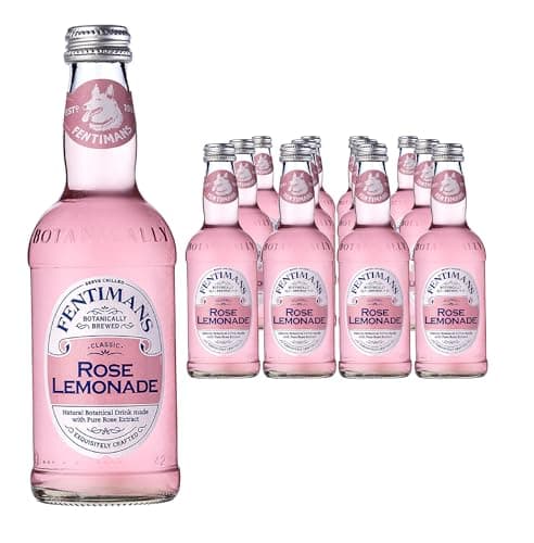 Image of Fentimans Rose Lemonade - Botanically Brewed Lemonade made with Lemon Juice - Exquisitely Crafted & Refreshing Soft Drinks - Gluten-Free and Vegan Friendly Soft Drinks - 12 x 275ml Bottles