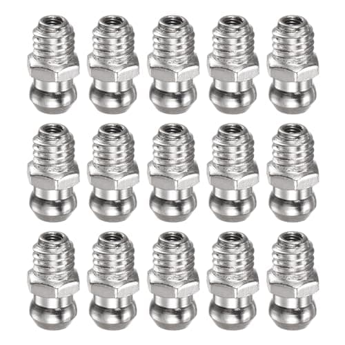 Image of sourcing map 15pcs Nickel-Plated Iron Straight Grease Fitting M6x1mm Metric Thread Hydraulic Grease Nipple Accessories for Car