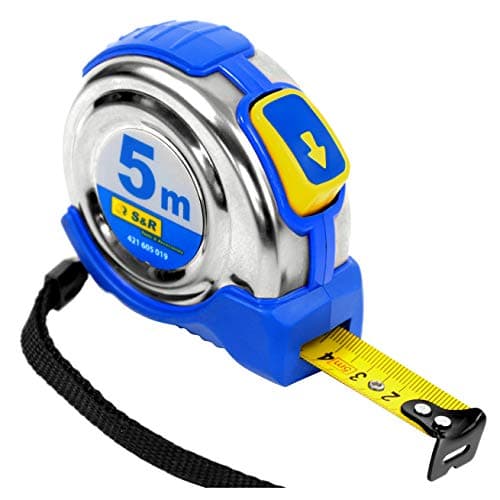 Image of S&R tape measure 5.0 m x 19 mm, conveyor belt with compact stainless steel housing with belt clip, nylon polymer coated tape, Autolock, FERRO series, PROFI