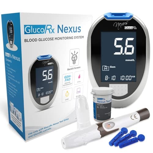 Image of GlucoRx Nexus Blood Glucose Monitoring System Kit (Eligible for VAT relief in the UK)