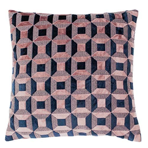 Image of Paoletti Empire Feather Filled Cushion, Blush/Navy, 45 x 45 cm