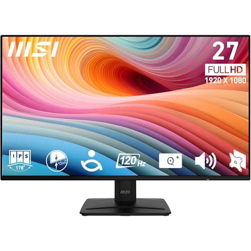 Image of msi PRO MP271A E2 27-inch IPS 1920 x 1080 (FHD) Gaming Office Monitor, 120Hz, Free-Sync, HDMI, DisplayPort, VGA Port, VESA Mountable, Tilt, Speaker, 4-Side Slim Bezel 1ms, Black