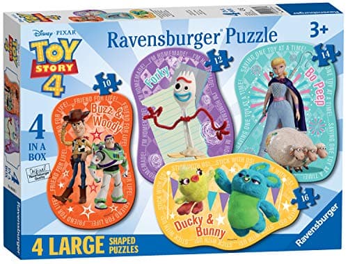 Image of Ravensburger Disney Toy Story 4, 4 Large Shaped Jigsaw Puzzles (10, 12, 14, 16 piece) for Kids age 3 years and up
