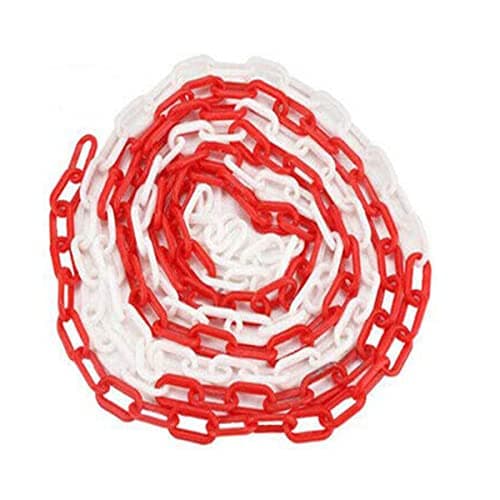 Image of MACHSWON 25m Plastic Chains Barrier Safety Post Cone Isolation Chains for Transportation, Garden Fence Red White