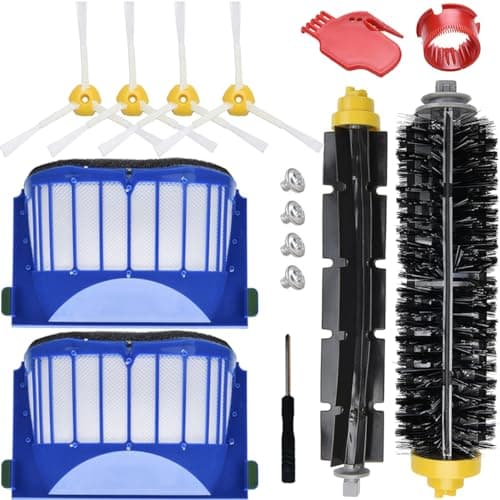 Image of EATBALE Replenishment Parts Kit for iRobot Roomba 600 500 Series 694 692 690 680 660 665 651 650 614 Robot Vacuum Cleaner, Accessories 4 Side Brush, 1 Bristle and Flexible Beater Brush, 2 Filter