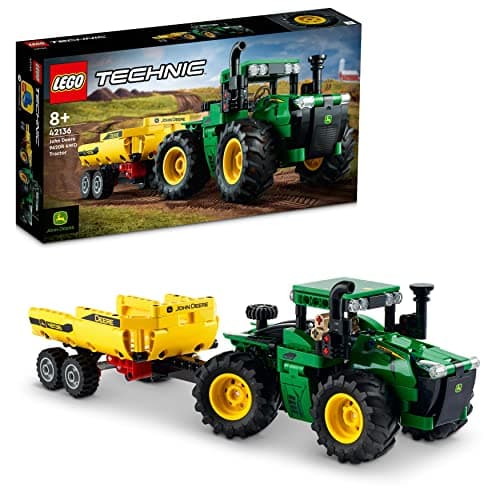 Image of LEGO Technic John Deere 9620R 4WD Tractor Toy with Tipping Trailer, Classic Style Farm Toys for Kids, Boys & Girls 8 Plus Years Old, Collectible Model Building Set 42136