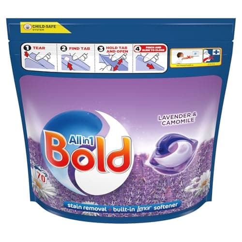 Image of Bold Lavender and Camomile PODS® Washing Liquid Laundry Detergent Capsules 85 Washes, 85ct, Outdoor Freshness that Lasts and Lasts, with Built-in Lenor Softener
