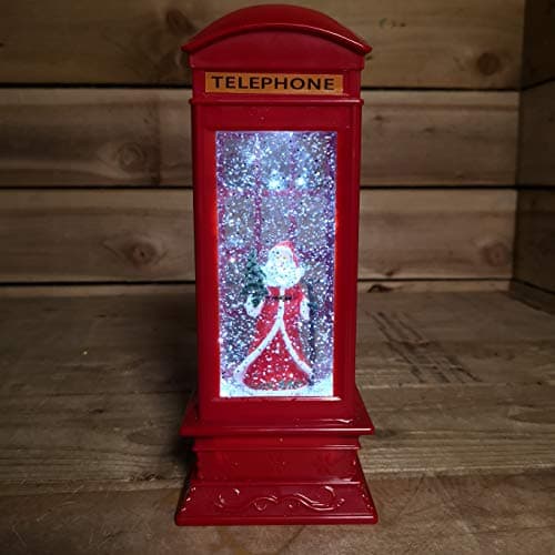 Image of Snowtime LED Water Filled Telephone Box with Santa Figure
