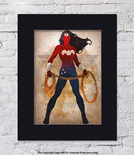 Image of Laminated Posters Wonder Woman - Superhero - BLACK Mounted - UNFRAMED - Art Print