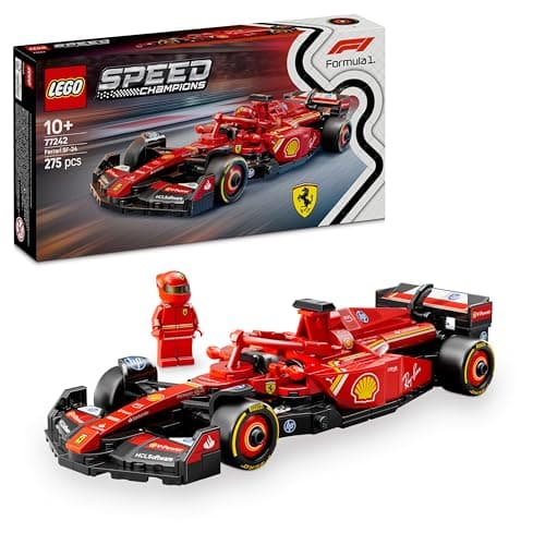 Image of LEGO Speed Champions Ferrari SF-24 F1 Race Car Toy with a Collectible Formula 1 Driver Minifigure - Model Kits for 10+ Year Old Boys & Girls or Adult Motorsport Fans 77242