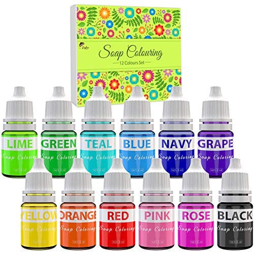 Image of 12 Colour Soap Dye - Food Grade Concentrated Soap Colouring for Soap Making Supplies - Skin Safe Natural Soap Colourant for DIY Bath Bomb Supplies Kit, Handmade Soaps, Craft