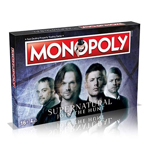 Image of Winning Moves Supernatural Monopoly Board Game, Join the Winchester brothers Sam and Dean, Advance to Vampire and Werewolf and trade your way to success, For ages 16 and up