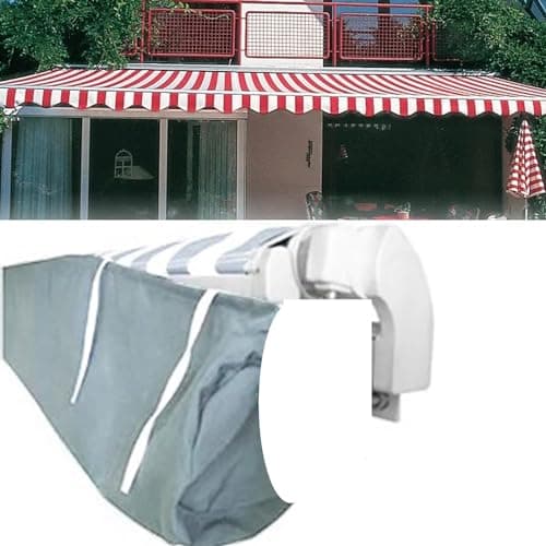 Image of Awning Cover, Retractable Protection Canopy, Shelter Protective Cover, Heavy Duty Waterproof Polyester Fabric of 2M Wide for Outdoor Garden Patio Storage Bag (3.5M, Grey)