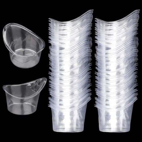 Image of 80pcs 5ml Eye Wash Cup Single Use, Portable Eyewash Care Rinse Bath Cleaning Tools, Plastic Measuring Cup Eyeball Washer Kit for Flushing Dust Makeup Irritant Relaxing Tired Eye Drops Home Travel Use
