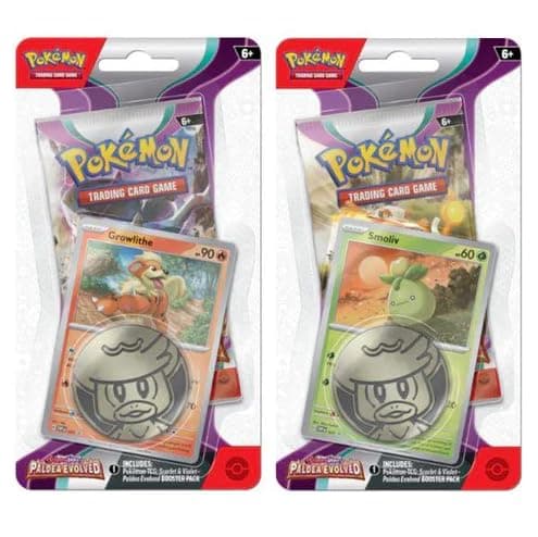 Image of Pokemon TCG: Scarlet & Violet - Paldea Evolved Checklane Blister (Growlithe and Smoliv)