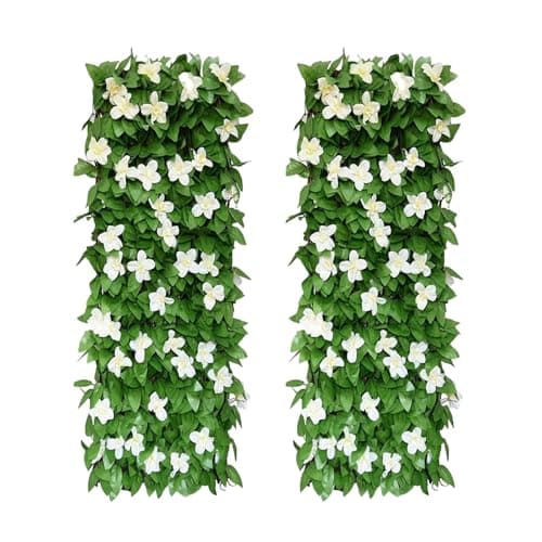 Image of 2Pcs Artificial Leaf Screening, Expandable Fence Privacy Screen for Balcony Patio Outdoor,Decorative Faux Ivy Fencing Panel,Garden Privacy Hedge Screen, Artificial Hedges 30x200cm- Expanded (2pcs)