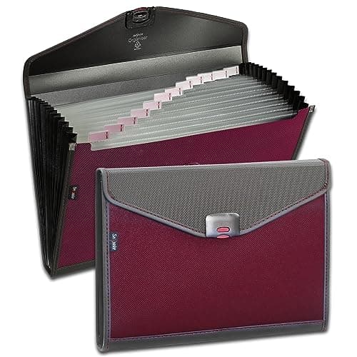 Image of Snopake Foolscap/A4+ Zeon Ruby 13-Part Expanding Organiser [Ref: 15895]