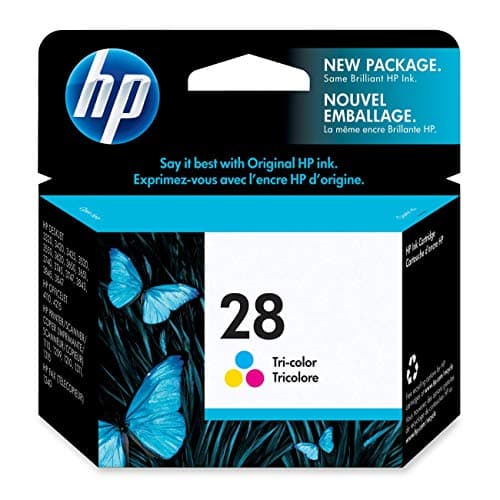 Image of Hp Hewlett Packard Ink Inkjet colour print cartridge No. 28 C8728A in foil packaging