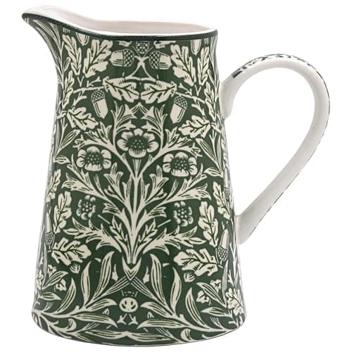 Image of The Leonardo Collection William Morris Acorn Jug 500ml for Kitchen & Home | Beautiful Fine China Tableware for Vase Display | Decorative and Practical Cream, Milk Or Water Jug for Daily Use