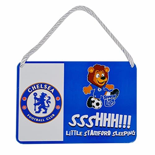 Image of Chelsea FC Childrens/Kids Official Mascot Bedroom Sign (One Size) (Blue/White)