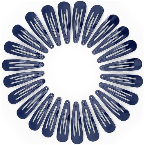 Image of YISCOKO Hair Clips for Girls Women,2 Inch Snap Hair Clips,Snap Clips Kids Barrettes Girls' Navy Hair Accessories(24 PCS Navy Blue)