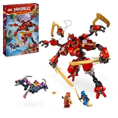 Image of LEGO NINJAGO Kai’s Ninja Climber Mech Toy Set, Buildable Action Figure for 9 Plus Year Old Boys, Girls & Kids with 4 Character Minifigures Incl Kai for Independent Play, Birthday Gift Idea 71812