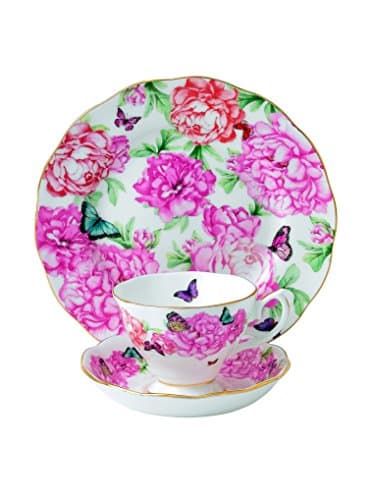 Image of Royal Albert Miranda Kerr Grattitude 40001839 Teacup, Saucer & Side Plate 20cm 3 Pc Set, Bone China, Multi-White