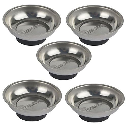 Image of 75mm Magnetic Parts Tray Dish Storage Holder Circular Round Stainless Steel 5pk