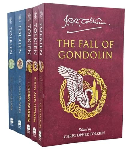 Image of The First Age of Middle-earth 5 Books Collection Set by J.R.R. Tolkien (Unfinished Tales of Numenor and Middle-Earth, The Silmarillion, The Children of Hurin, Beren and Luthien & The Fall of Gondolin)