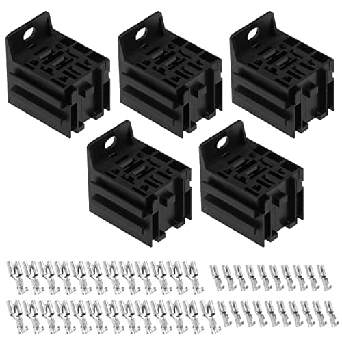 Image of Create idea 5PCS Automotive 9 Pin Relay Mounting Brackets Relay Connector Socket Vehicle Relay Case Holder with 6.3mm 2.8mm Terminals for 4-pin 5-pin 9-pin Relays