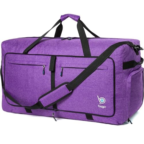 Image of Bago XX-Large Holdall Bag Luggage- Foldable Travel Bag for Overnight -120L 31" XX - Large Holdall Bags for Men and Women with Shoe Pocket - use as Weekend Traveling Sports Hospital bag (SnowDepPurple)