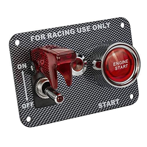 Image of Jtron car switch panel 12V 20A for racing spot quick off 20A toggle switch+50A Ignition button combine switch with Indicator light (Red)