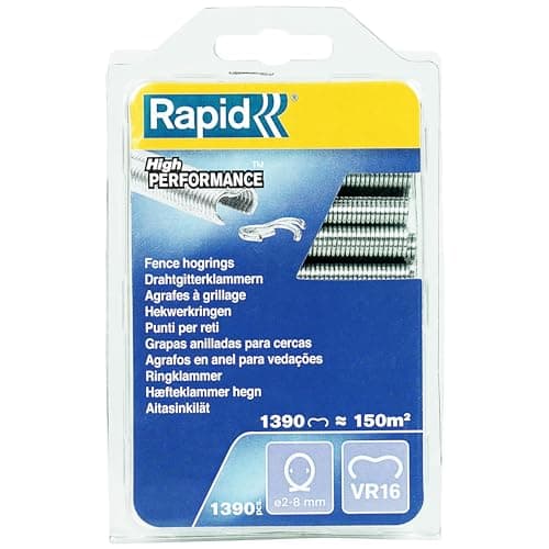 Image of Rapid VR16 Galvanized Fence Hogrings, Suitable for 2-8 mm Netting Wire, Ideal for Securing Cages and Fencing, 1390 Pieces, Blister (40108799)