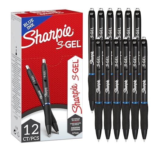 Image of Sharpie S-Gel | Gel Pens | Medium Point (0.7mm) | Blue Ink | 12 Count