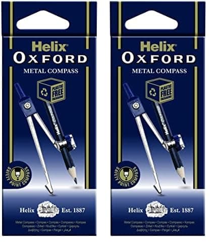 Image of Helix Oxford Metal Compass & Pencil, Navy Blue (Pack of 2)